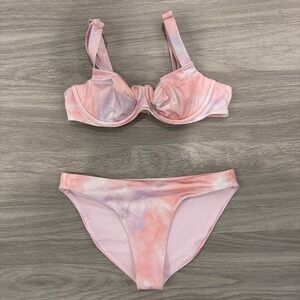 Victoria's Secret Pink Tie Dye Bikini Size Small A Cup Top Underwire
